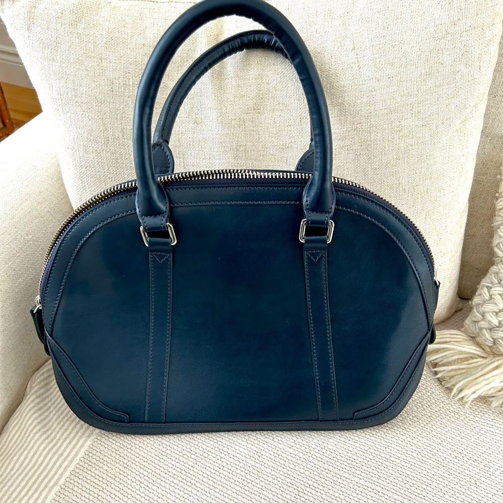 Classic Navy Leather Bag NEW